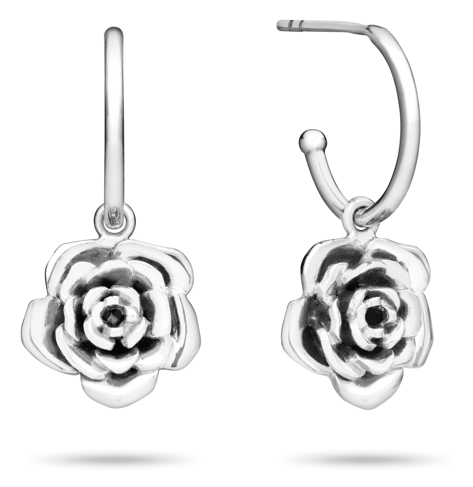 Rose Earrings White